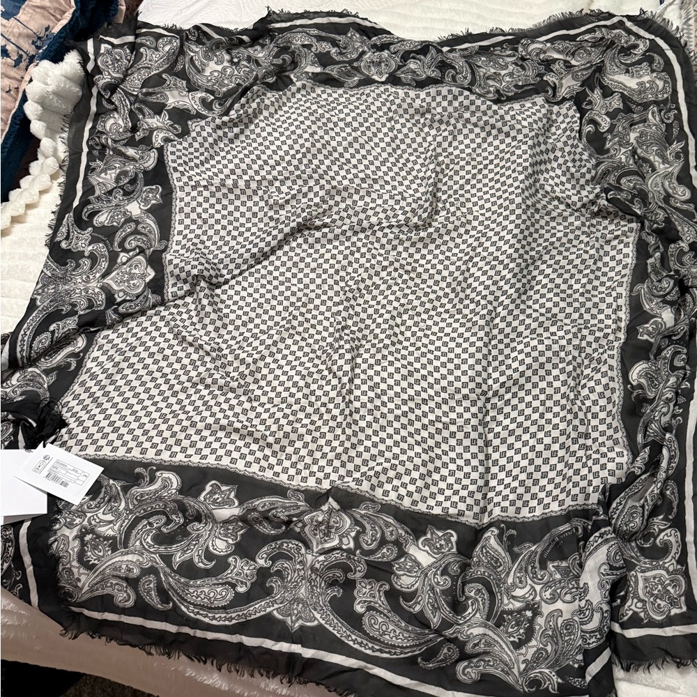 Balmain Monochrome Paisley Scarf